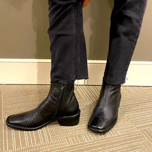 Mango-MNG womens black pebbled leather booties.  Worn once, perfect condition.